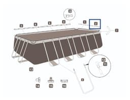 Pièces Détachées Top rail "B" Piscine à Cadre Power Steel™ Bestway® 488 x 255 x 122 cm (P61948) Bestway 2