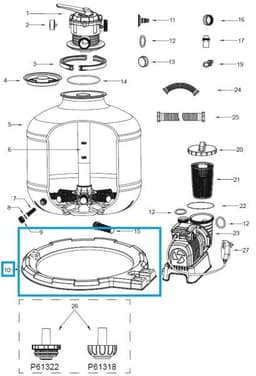 Pièces Détachées Socle de cuve pour les systèmes de filtre à sable Flowclear™ Bestway® (9 842 / 11 355 l/h) Bestway 2