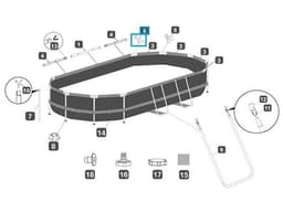 Pièces Détachées Connecteur T "F" pour Piscines Power Steel™ Swim Vista Series™ Bestway® 427 / 488 / 549 cm, Ovale Bestway 3