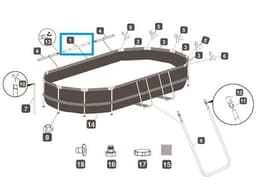 Pièces Détachées Top rail "A" Power Steel™ Swim Vista Bestway® 488 x 305 x 107 cm, rotin, ovale Bestway 2