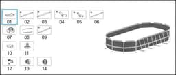 Pièces Détachées Liner pour piscine Power Steel™ Bestway® 7.32 m x 3.66 m x 1.22 m Bestway 2