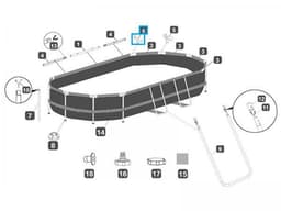 Pièces Détachées Connecteur T "F" pour piscine Power Steel™ Bestway® 427 x 250 x 100 cm Bestway 2