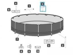 Pièces Détachées Connecteur T pour piscines Steel Pro MAX™ Bestway® Ø 427/457 cm, rondes Bestway 2