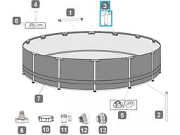 Pièces Détachées Connecteur T pour piscines Steel Pro MAX™ Bestway® Ø 488/549 cm, rondes Bestway 2