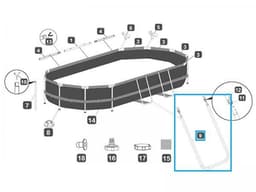 Pièces Détachées Support en U pour piscines Power Steel™ Bestway® 427 x 250 x 100 cm, ovale Bestway 3
