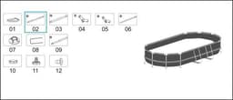 Pièces Détachées Top rail "A" pour piscines Power Steel™ Bestway® 488 x 305 x 107 cm Bestway 3