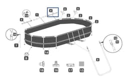 Pièces Détachées Top rail "D" pour piscines Power Steel™ Bestway® 488 x 305 x 107 cm, ovale Bestway 2