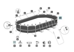 Pièces Détachées Rail supérieur "C" pour piscine Power Steel™ Bestway® 5.49m x 2.74m x 1.22m Bestway 4