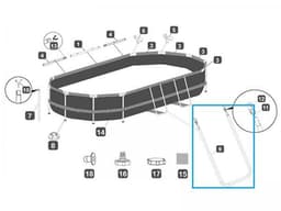 Pièces Détachées Support en U "A" côtés longs pour piscine Power Steel™ Bestway® 427 x 250 x 100 cm, ovale - Acier résistant anti-corrosion Bestway 2
