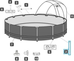 Pièces Détachées Pied vertical pour Piscine Power Steel™ Bestway® 396 x 107 cm, Ronde Bestway 3