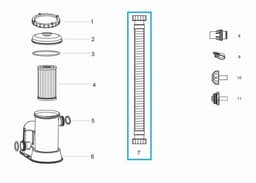 Pièces Détachées Tuyau de pompe à filtre Flowclear™ Bestway® avec filetage (bleu / Ø 38 mm / 300 cm) Bestway 3