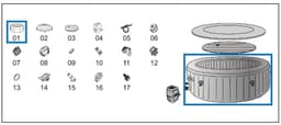 Pièces Détachées Liner de remplacement pour Lay-Z Spa® Grenada Airjet™ 236 x 71 cm Bestway® Bestway 3