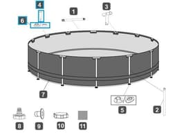 Pièces Détachées Kit de 6 goupilles de connexion et 6 joints pour piscines Steel Pro Max Bestway® Ø 305 / 366 cm Bestway 5