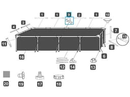 Pièces Détachées Connecteur T pour piscines Steel Pro™ Bestway® 400 x 211 x 81 cm Bestway 3
