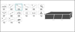 Pièces Détachées Montant Horizontal "C"  pour piscine Steel Pro™ Bestway® 221 x 150 x 43 cm Bestway 5