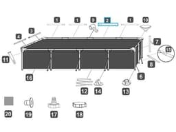 Pièces Détachées Montant horizontal "B" pour piscines Steel Pro™ Bestway® 400 x 211 x 81 cm Bestway 3