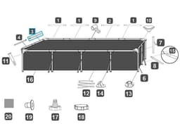 Pièces Détachées Montant horizontal "C" pour piscines Steel Pro™ Bestway® 400 x 211 x 81 cm Bestway 3