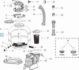 Pièces Détachées Tuyau central pour les systèmes de filtre à sable Flowclear™ Bestway® ( 7 570 l/h) 2000Gal Bestway 3