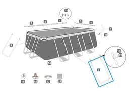 Pièces Détachées Support en U "A" côtés longs pour piscines Power Steel™ Bestway® 404 x 201 x 100 cm / 427 x 250 x 100 cm Bestway 3