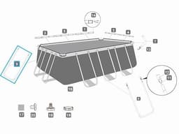 Pièces Détachées Support en U "B" côtés courts pour piscines Power Steel™ Bestway® 404 x 201 x 100 cm / 427 x 250 x 100 cm Bestway 3