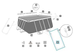 Pièces Détachées Support en U "A" côtés longs pour piscines Power Steel™ Bestway® (hauteur 84 cm) Bestway 3