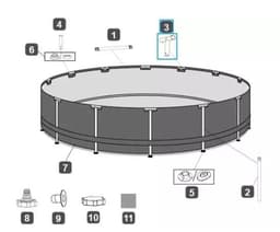 Pièces Détachées Connecteur T pour piscine Power Steel™ Bestway® 427 x 107 cm, ronde Bestway 5