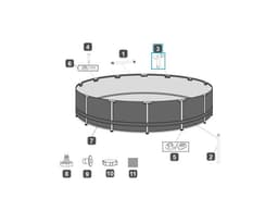 Pièces Détachées Connecteur T pour piscine Power Steel™ Bestway® 488 x 122 cm, gris, ronde Bestway 5