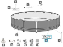 Pièces Détachées Support Pied pour les piscines Power Steel™ Bestway® Bestway 7
