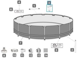 Pièces Détachées Connecteur T pour piscines Power Steel™ Bestway® 610 / 671 x 132 cm, rondes Bestway 5