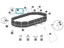 Pièces Détachées Top rail "A" pour piscine Power Steel™ Bestway® 427 x 250 x 100 cm, ovale Bestway 3