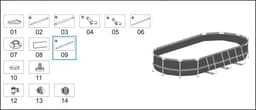 Pièces Détachées Top rail "G" pour Piscines Power Steel™ Bestway 549 x 274 x 122 cm, ovales Bestway 4