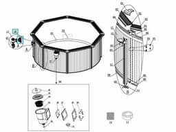 Pièces Détachées Crépine de refoulement pour piscines Bestway® avec un raccordement de Ø 38 mm Bestway 5