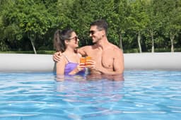 Piscine hors sol Piscine autoportante Fast Set ronde rotin 457 x 84 cm avec filtre Bestway 9