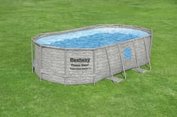 Piscine hors sol Piscine hors sol ovale Power Steel Swim Vista pierres 427x250x100cm  Bestway 5