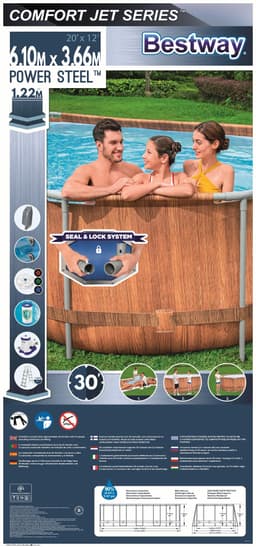 Piscine hors sol Piscine hors sol ovale 610 x 366 x 122 cm Power Steel Comfort Jet Series Bestway 5