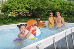 Piscine hors sol Piscine hors sol rectangle Power Steel 412 x 201 x 122 cm décor marbre Bestway 7