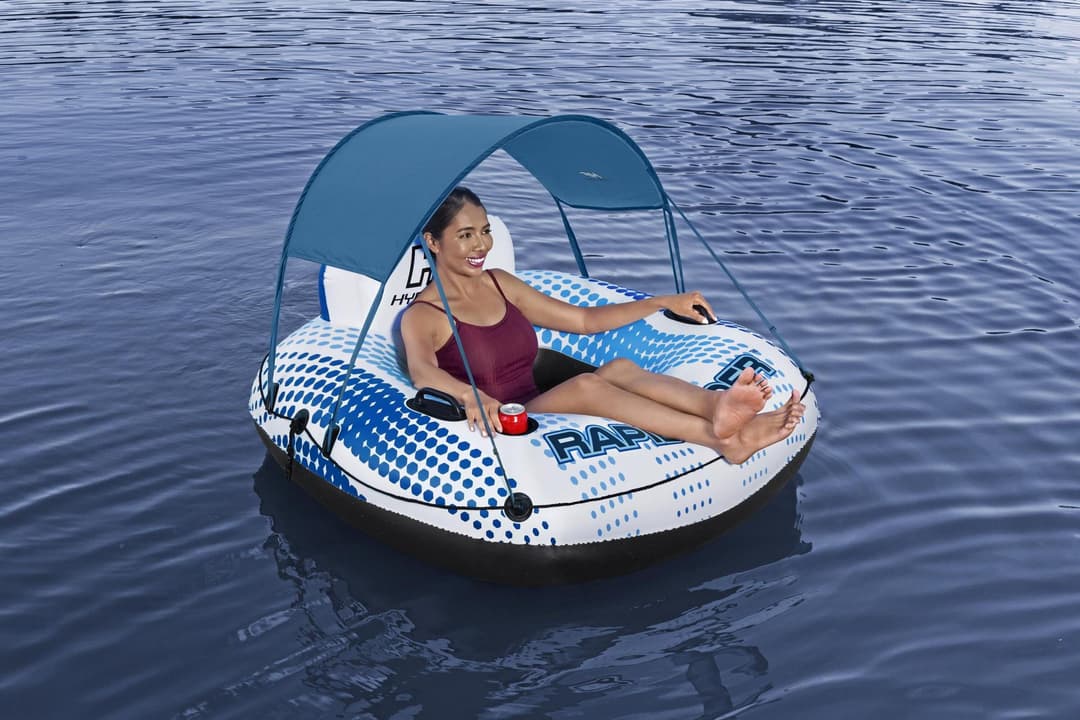 Jeux d'extérieur et trampoline Bouée de rivière avec parasol amovible 123 cm Rapid Rider Bestway 2