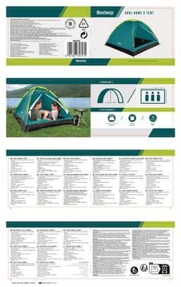 Camping et tente Tente de camping 3 places CoolDome 3 Bestway 210 x 210 x 130 cm Bestway 5