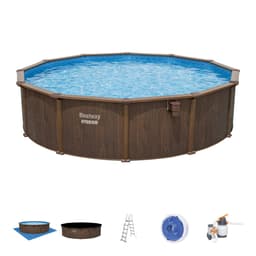 Piscine hors sol Piscine acier hors sol ronde Hydrium 550 x 130 cm effet bois Bestway 1