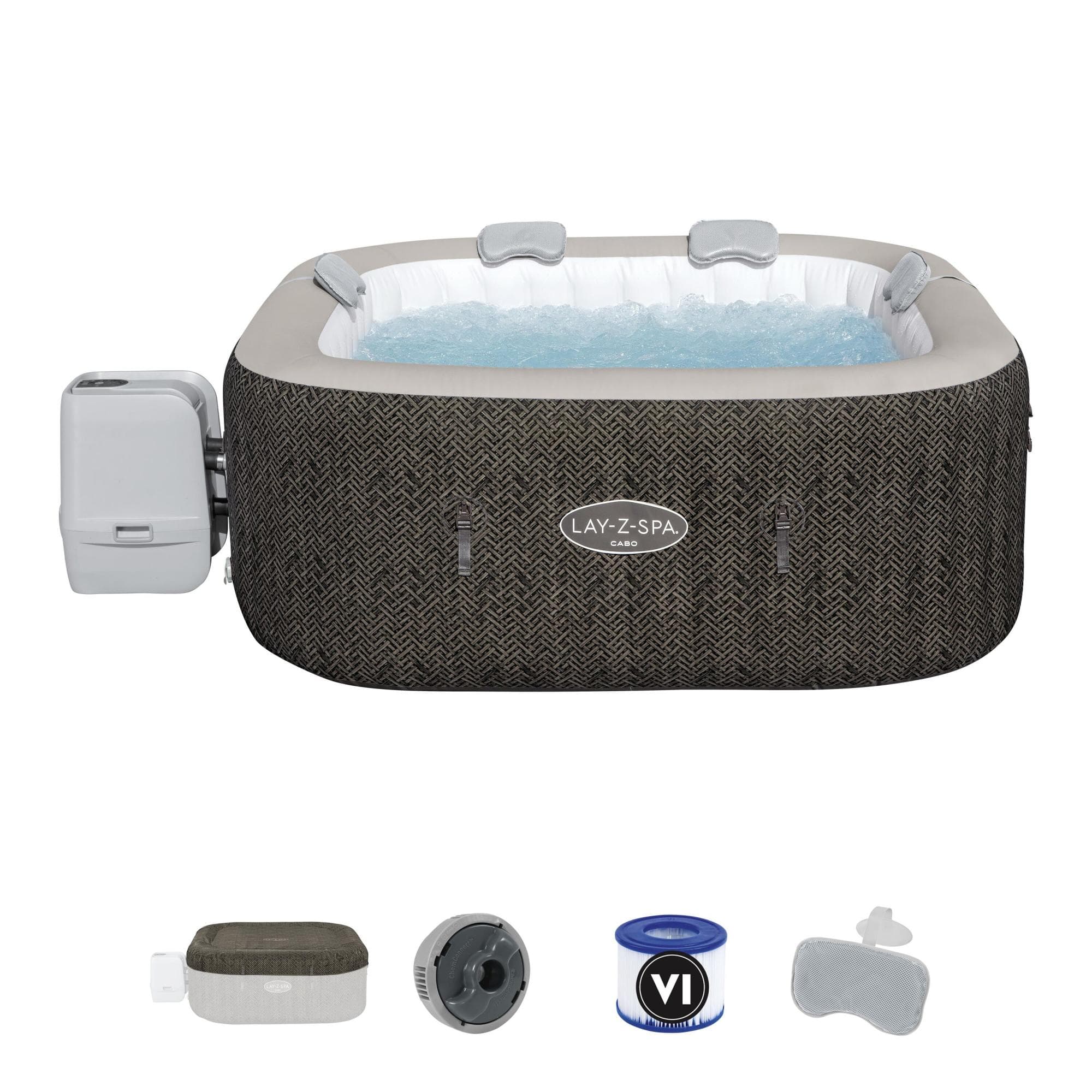 Spa Spa gonflable carré Lay-Z-Spa Cabo Hydrojet 4-6 places Wifi Bestway 1