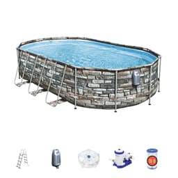 Piscine hors sol Piscine hors sol ovale Power Steel Comfort Jet 610 x 366 x 122 cm Bestway 1