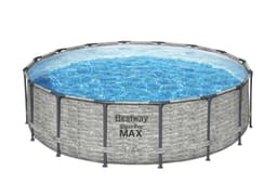 Piscine hors sol Piscine hors sol ronde Steel Pro Max 488 x 122 cm décor pierres Bestway 3