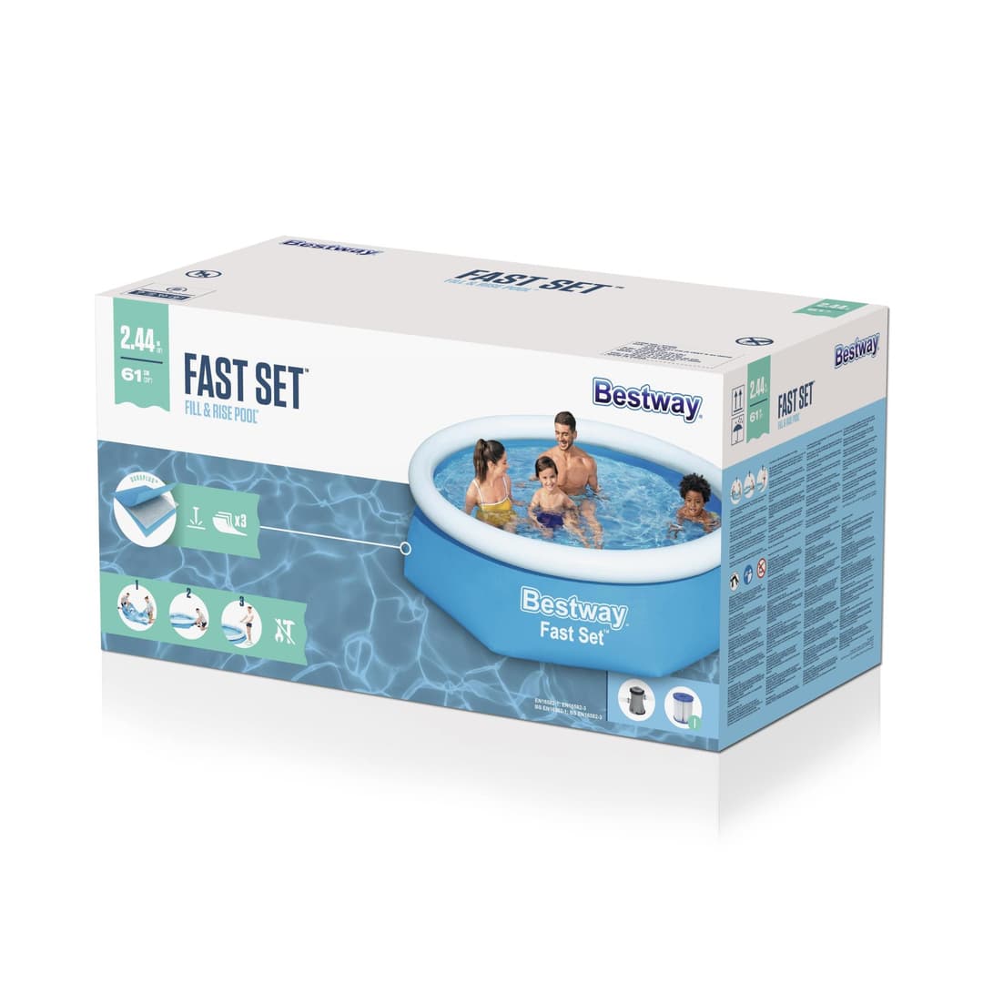 Piscine hors sol Piscine autoportante ronde Fast Set 244 x 61 cm avec filtration Bestway 4