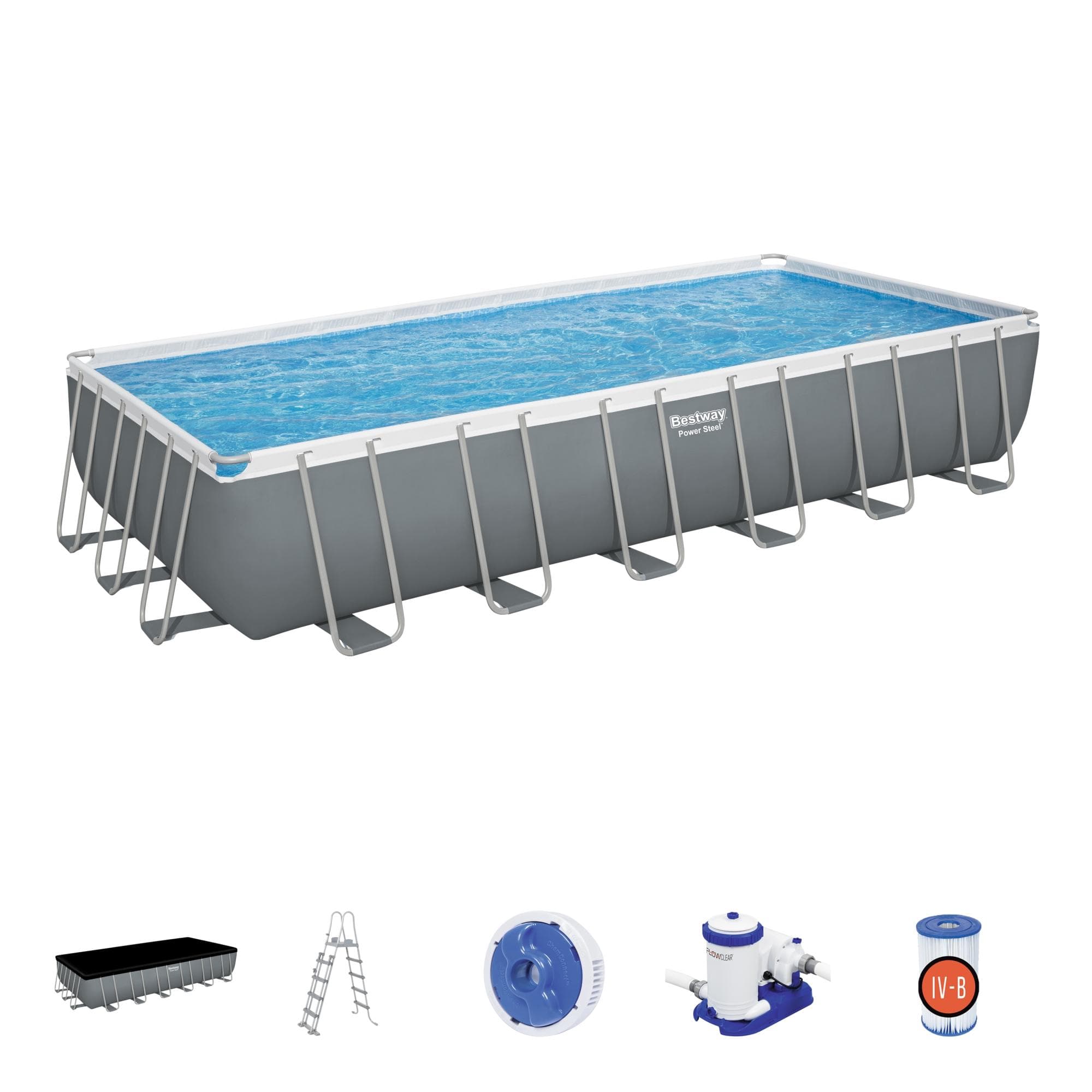 Piscine hors sol Piscine hors sol rectangle 732 x 366 x 132 cm Power Steel Bestway 1