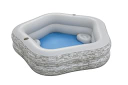 Piscine hors sol Piscine familiale gonflable décor pierre TruPrint™ 2,13 m x 2,06 m x 53 cm avec sièges Bestway 4
