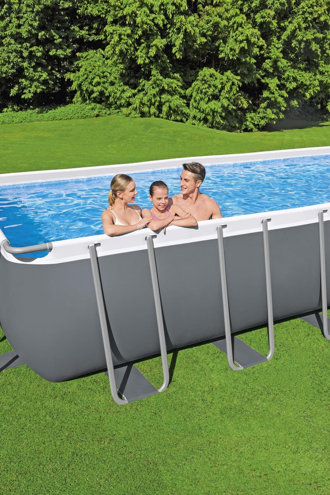 Piscine hors sol Piscine hors sol rectangle Power Steel™ 956 x 488 x 132 cm avec filtre à sable, échelle et bâche Bestway 4