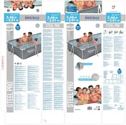 Piscine hors sol Piscine hors sol rectangle Steel Pro 366 x 201 x 66 cm décor graphique Bestway 8