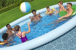 Piscine hors sol Piscine autoportante ronde 457 x 107 cm Fast Set décor géométrique Bestway 3