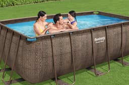 Piscine hors sol Piscine hors sol rectangle Power Steel 412 x 201 x 122 cm rotin marron Bestway 6