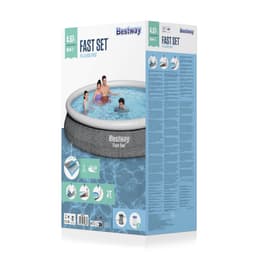 Piscine hors sol Piscine autoportante Fast Set ronde rotin 457 x 84 cm avec filtre Bestway 7